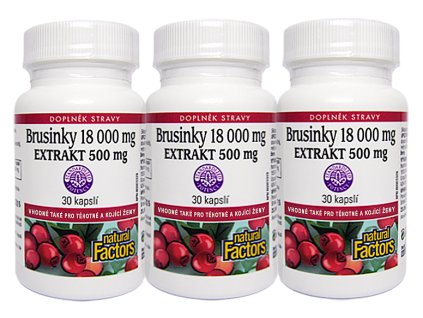 Natural Factors EXTRAKT z 18000 mg ČERSTVÝCH BRUSINEK 90 kapslí