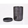 XXL Ceramic aroma lamp with tree decor, matte black