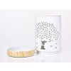 XXL Ceramic aroma lamp with tree decor, matt white