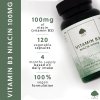 G&G Vitamins - Vitamina B3 Niacina 100 mg - 120 cápsulas