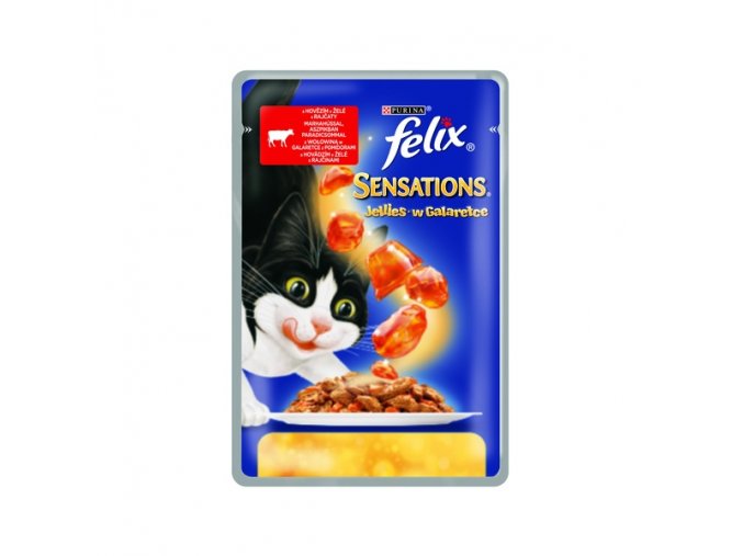 felix sensations s hovezim v zele s rajcaty 100g