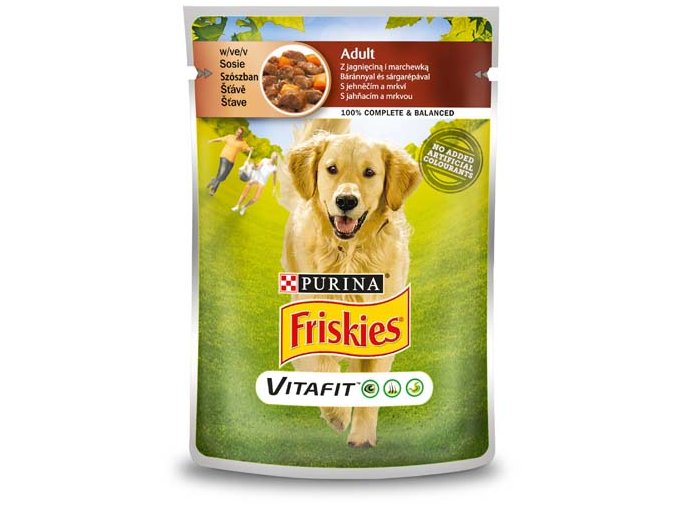 PURINA Friskies PES Adult s jehněčím & mrkví ve šťávě 100 g