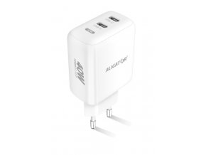 Rychlá nabíječka 2xUSB-C ALIGATOR PD 40W -  bílá