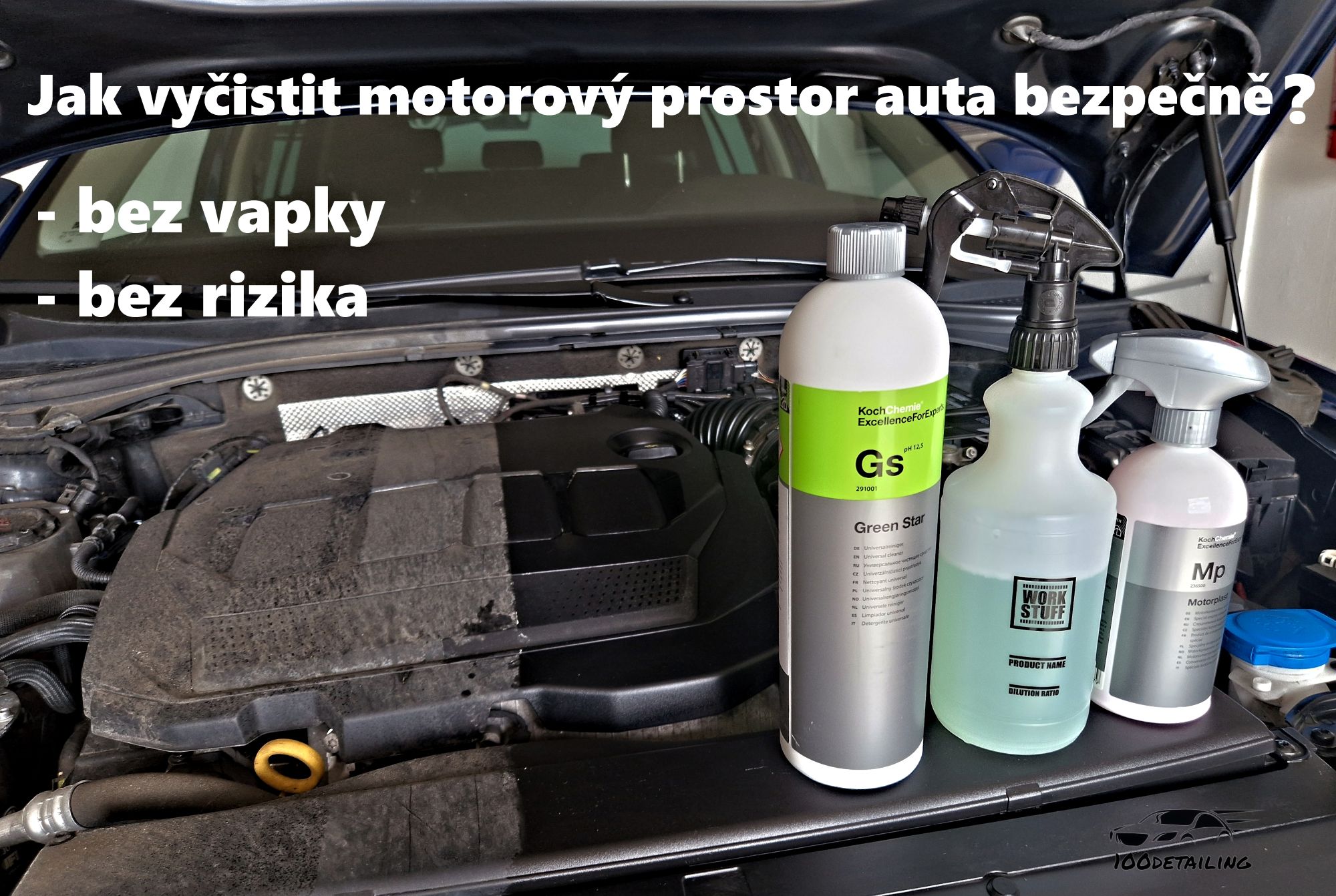 Jak vyčistit motorový prostor auta bezpečně – bez vapky a bez rizika