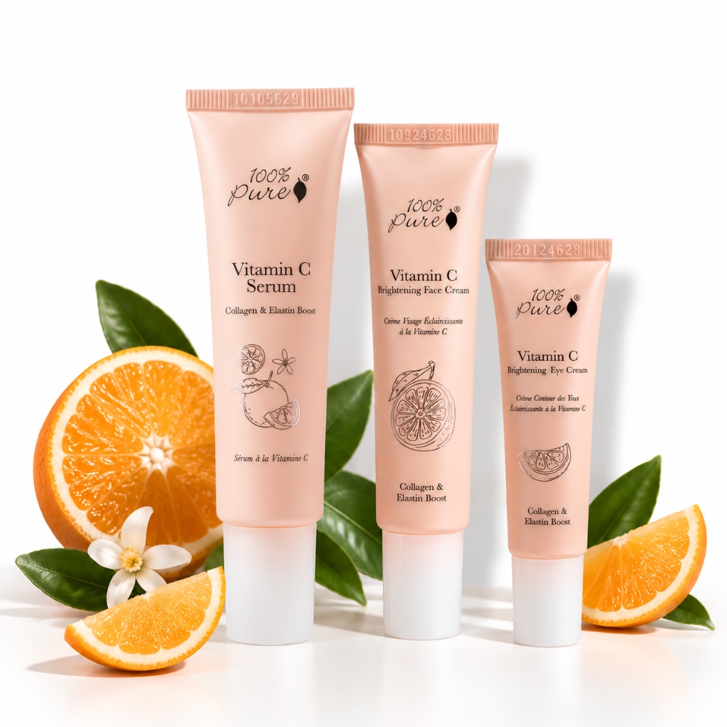 100% Pure Vitamin C Glow – rozjasňující sada pro pleť a oční okolí