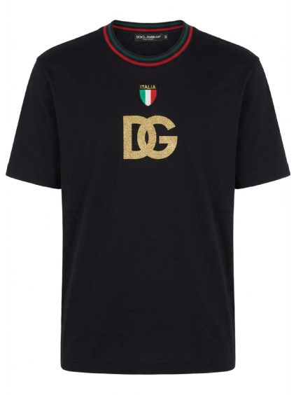 DOLCE & GABBANA Italia Black tričko (Velikost S)