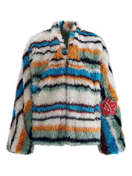 #VDR Shaggy Multicolor kabát (Velikost L)