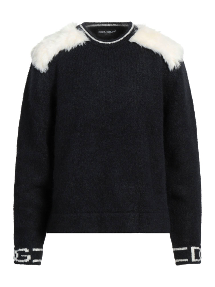 dolce gabbana feather detail black sveter (1)