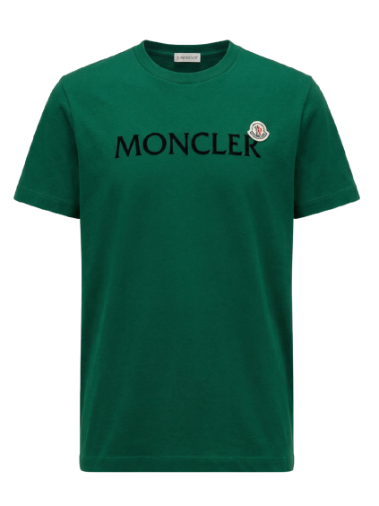 moncler flocked logo green tricko