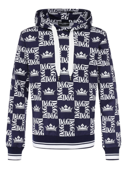 dolce gabbana crowns print blue mikina (1)