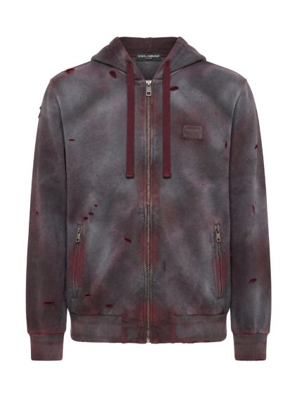 dolce gabbana worn effect burgundy mikina (1)