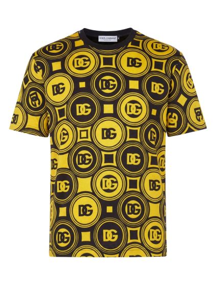 dolce gabbana dg logo yellow tricko (1)