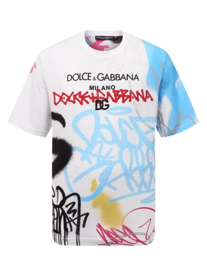 dolce gabbana graffiti white tricko (1)