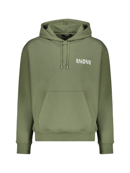balmain mirror logo green mikina (1)