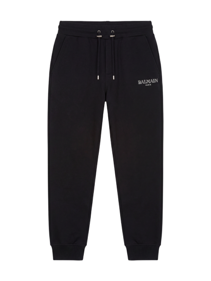 balmain paris logo print black teplaky (1)