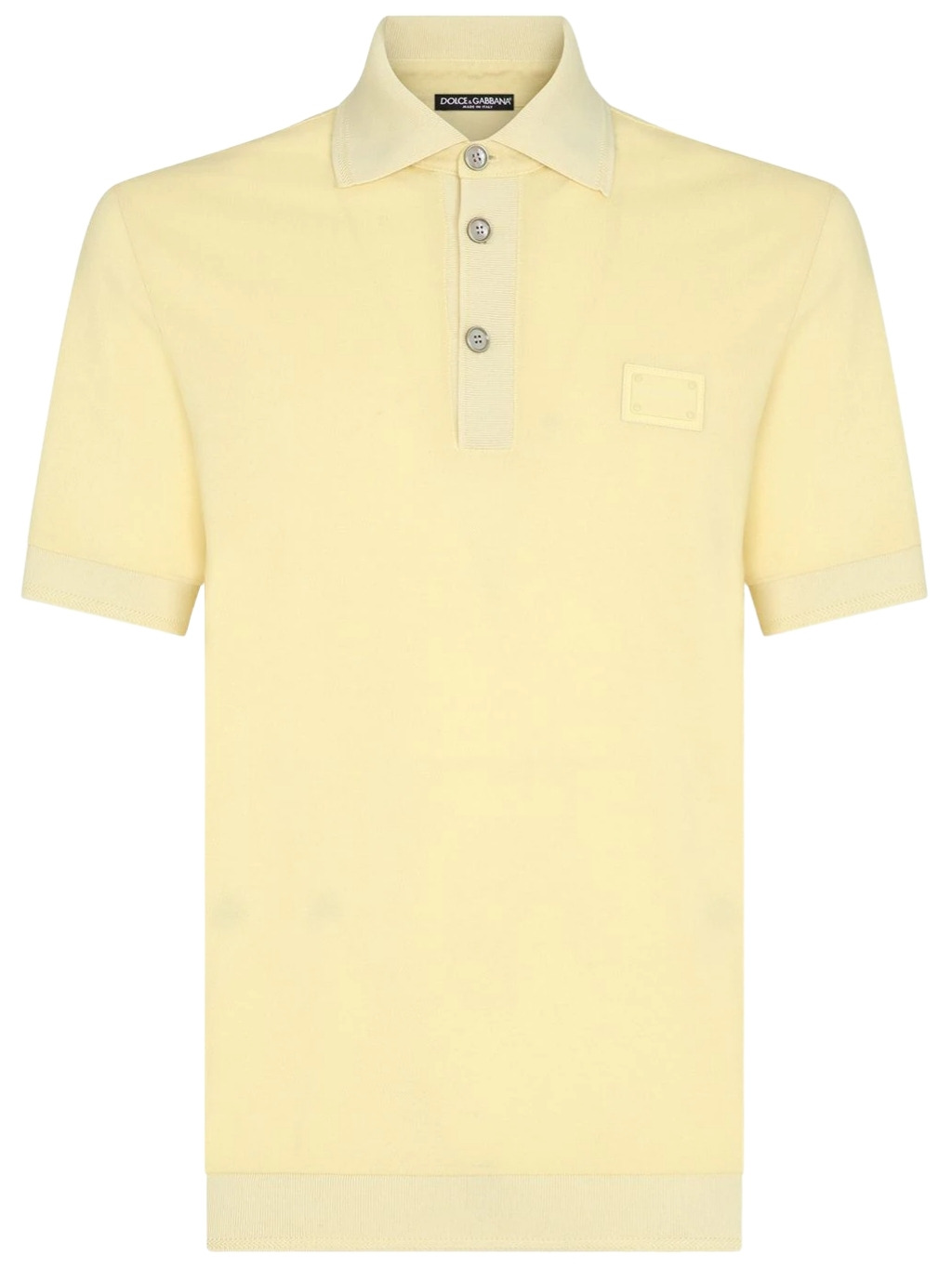 Levně DOLCE & GABBANA Label Yellow polo tričko