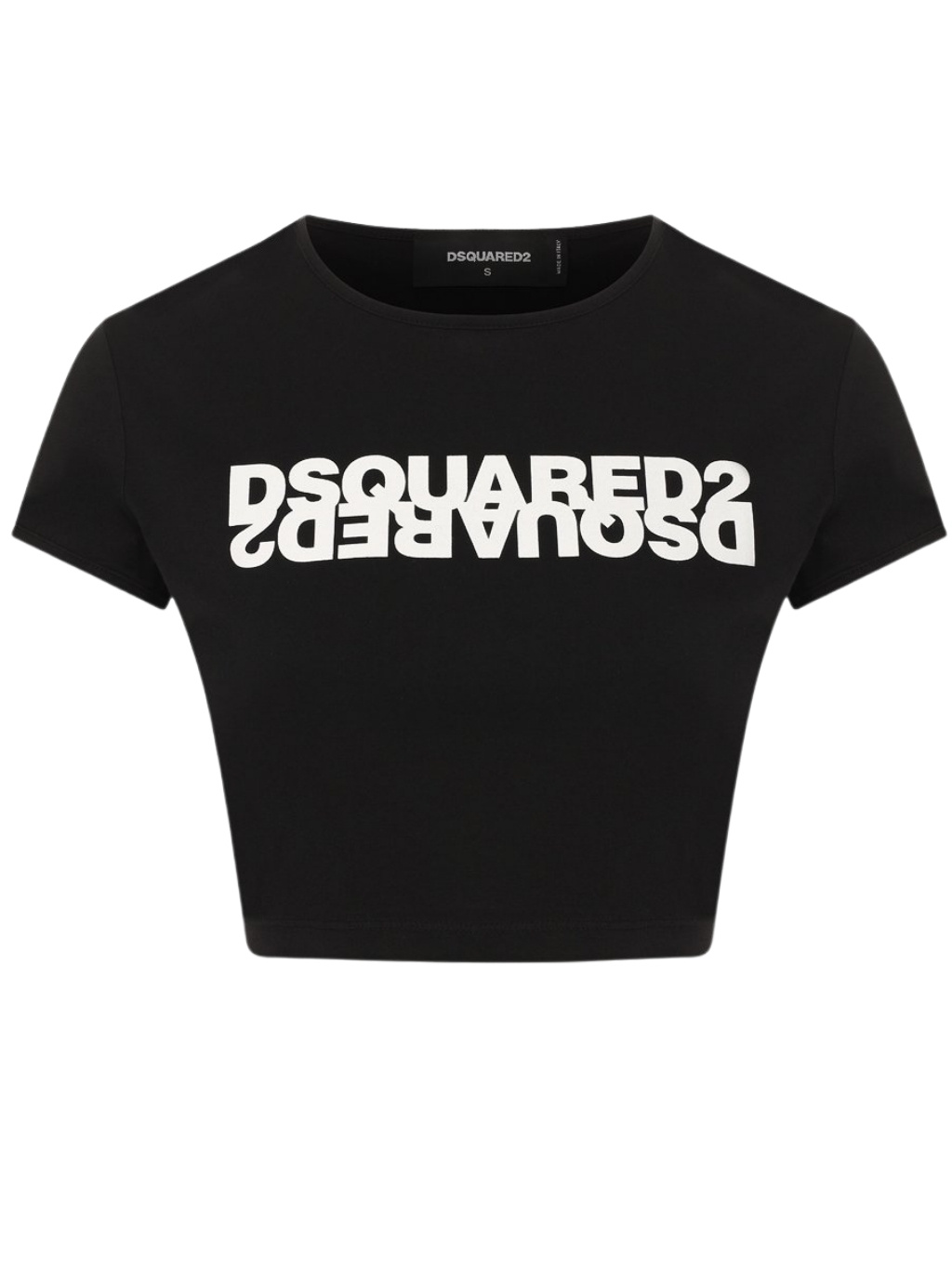 Levně DSQUARED2 Mirror Black crop tričko