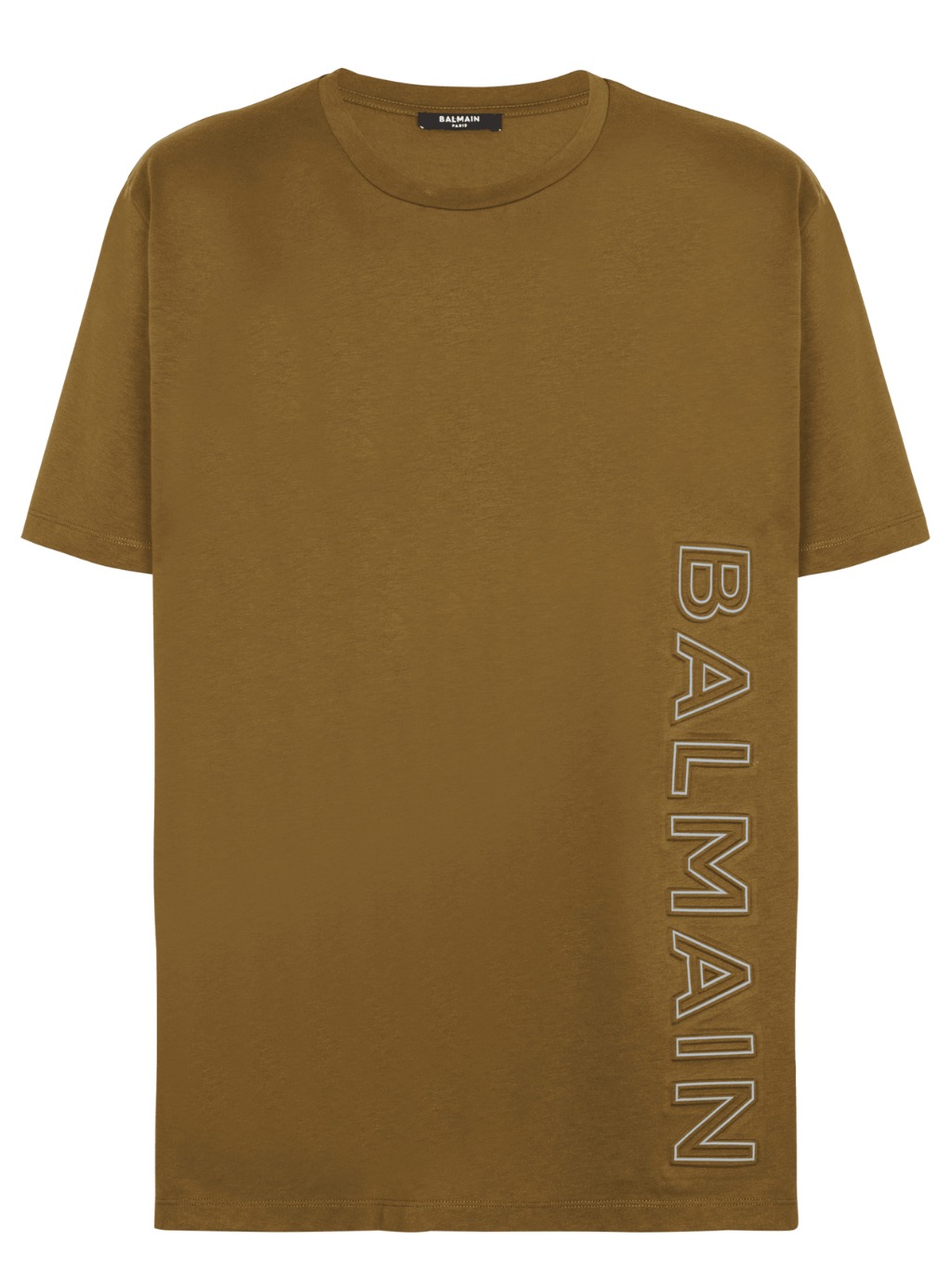 Levně BALMAIN Aside Logo Khaki tričko
