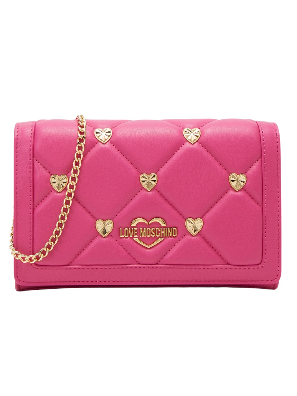 Levně LOVE MOSCHINO Studs Pink crossbody kabelka