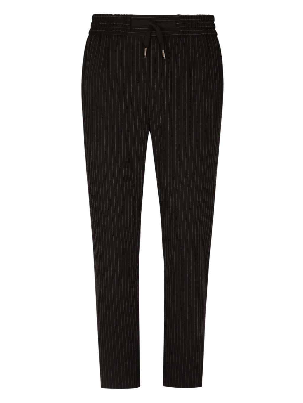 Levně DOLCE & GABBANA Pinstriped Black kalhoty