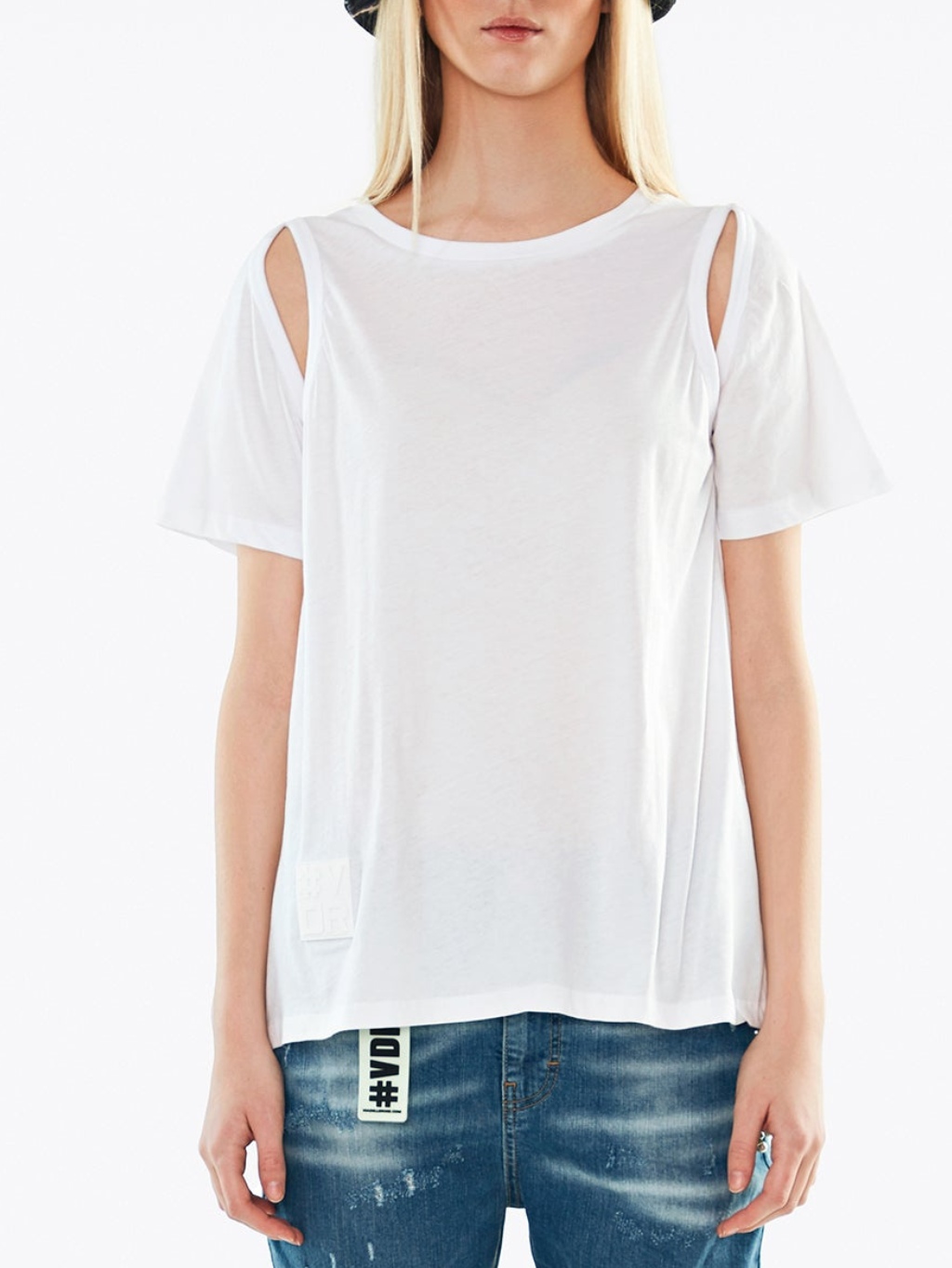 Levně #VDR Cut-Out White tričko