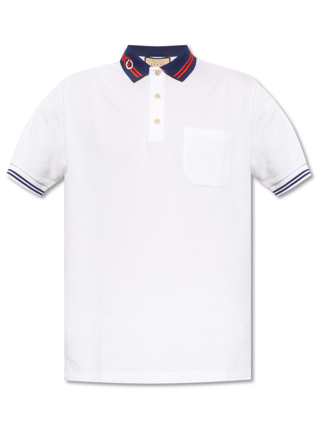 Levně GUCCI Cotton Piquet White polo tričko