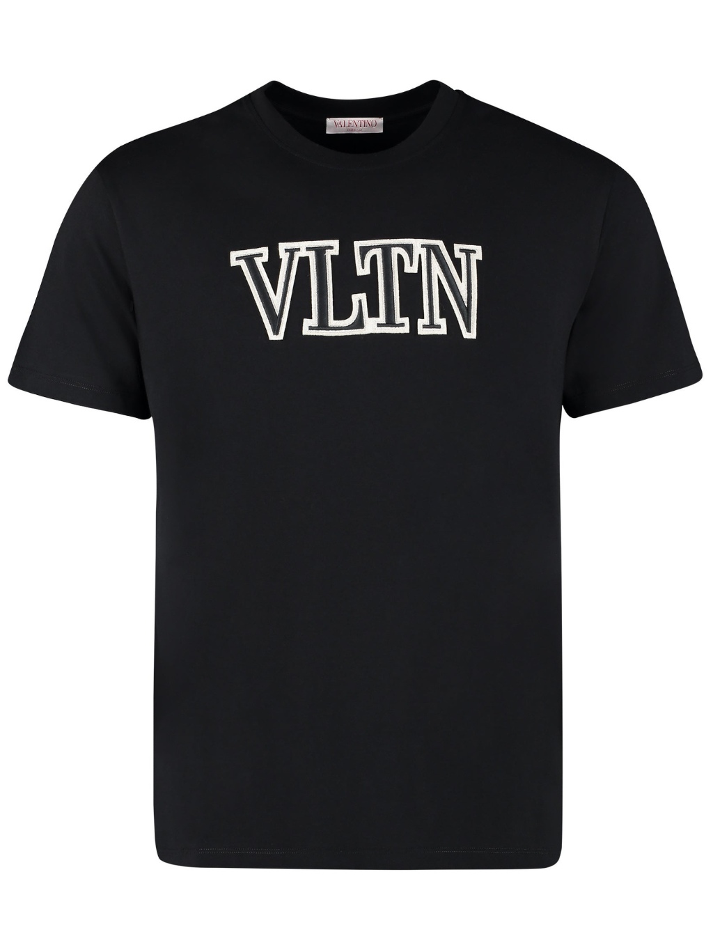 Levně VALENTINO Embroidered Logo Black tričko