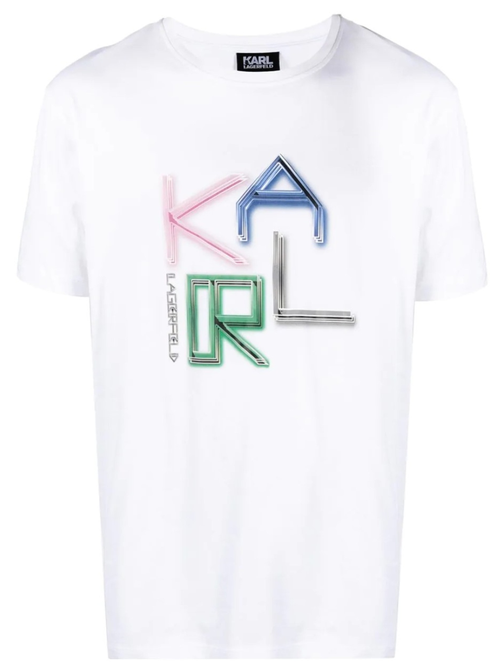 Levně KARL LAGERFELD Neon Logo White tričko