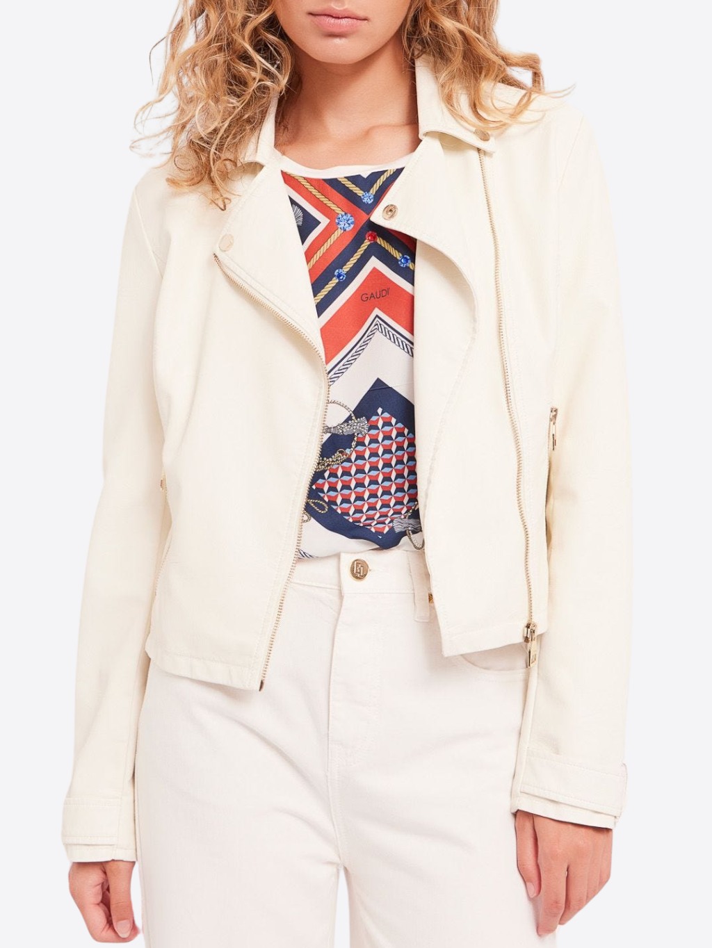 GAUDI White kožená bunda