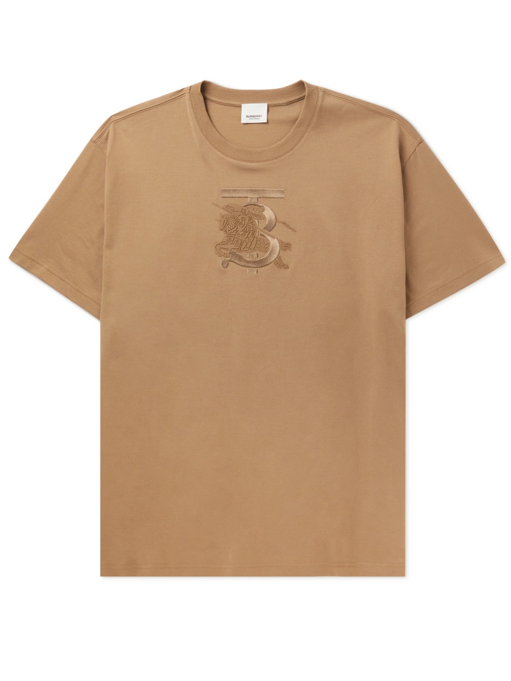 BURBERRY Tristan Camel tričko L Hnědá