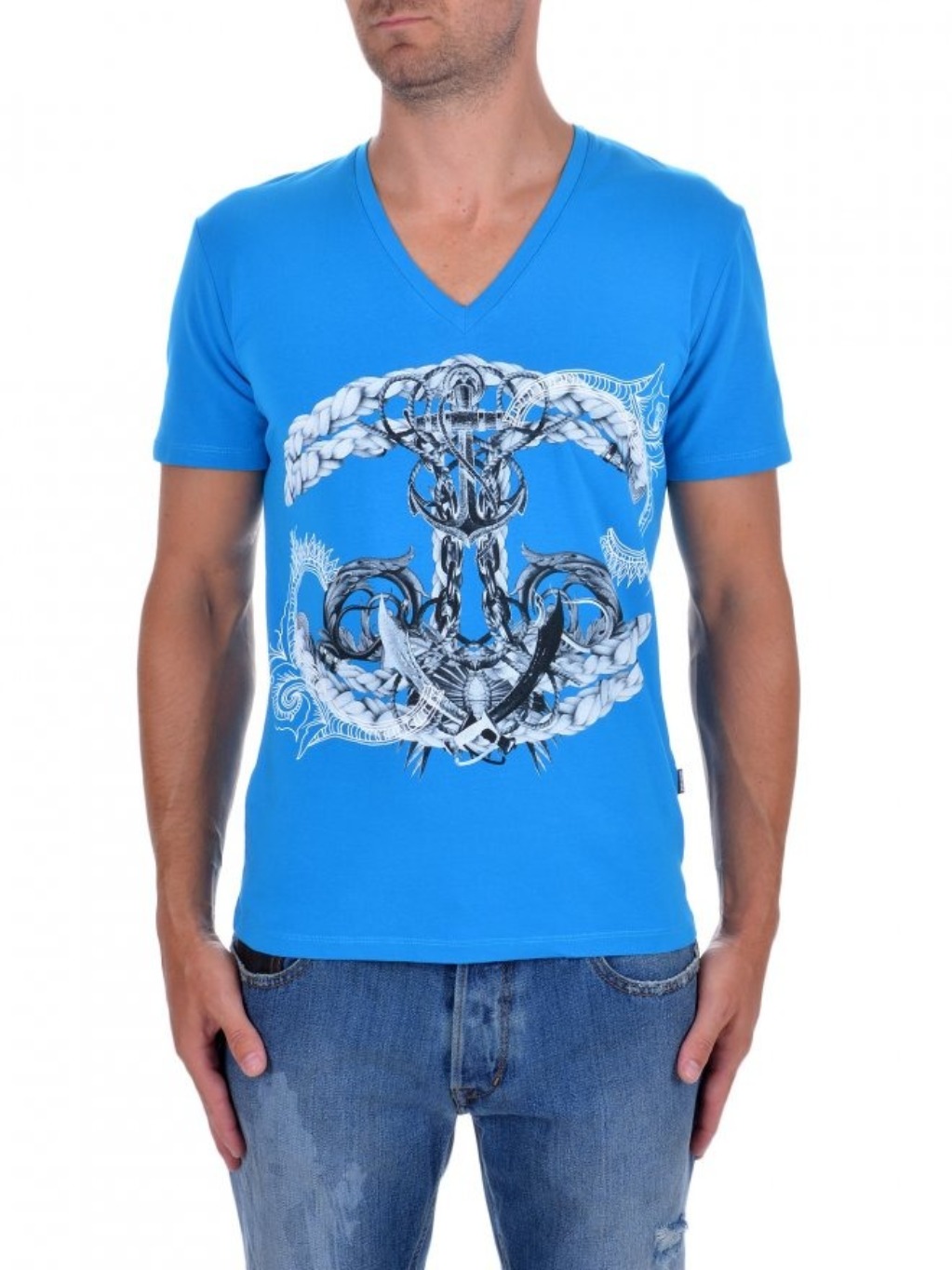 Levně JUST CAVALLI Anchor Blue tričko