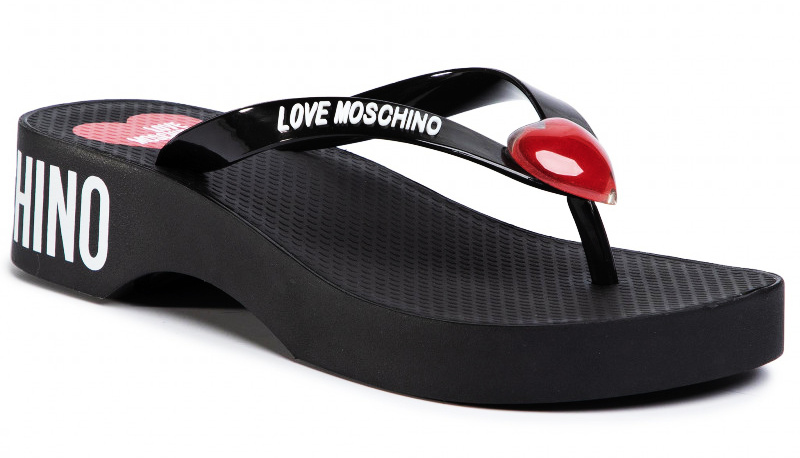 Levně LOVE MOSCHINO Logo Nero žabky