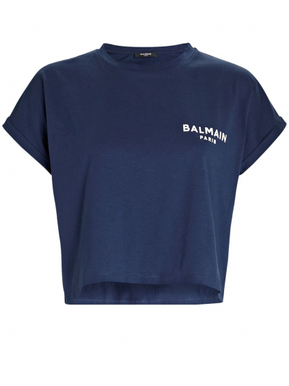 balmain paris fit blue crop tricko (1)