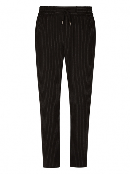 dolce gabbana pinstriped black nohavice (1)