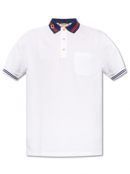 gucci cotton piquet white polo tricko (1)