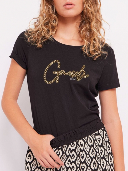 gaudi golden logo black tricko (1)