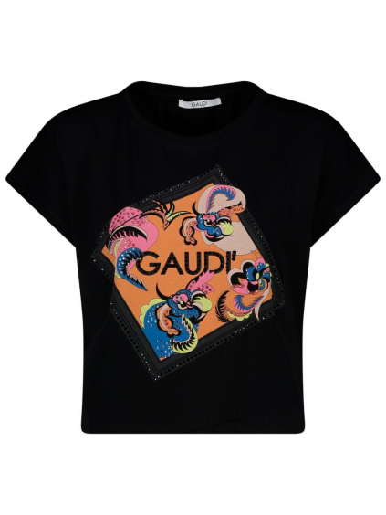 gaudi floral black tricko (1)