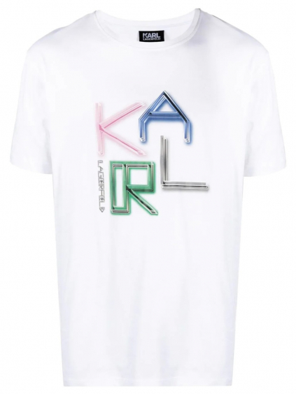 karl lagerfeld neon logo white tricko (1)