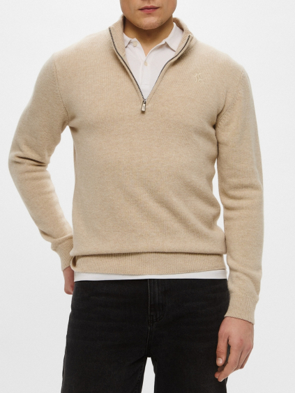 billionaire half zip beige sveter (1)