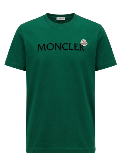 moncler flocked logo green tricko