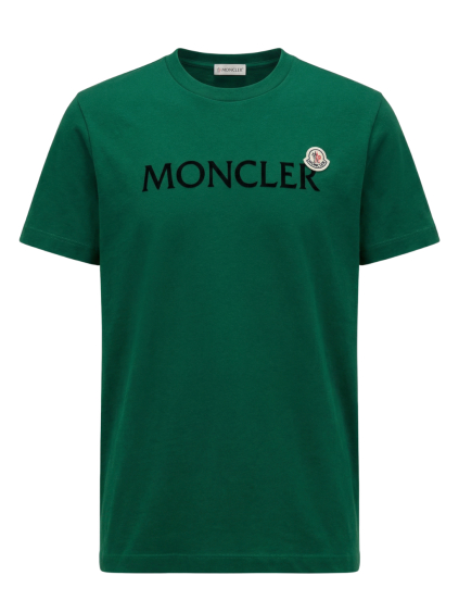 moncler flocked logo green tricko652 (1)