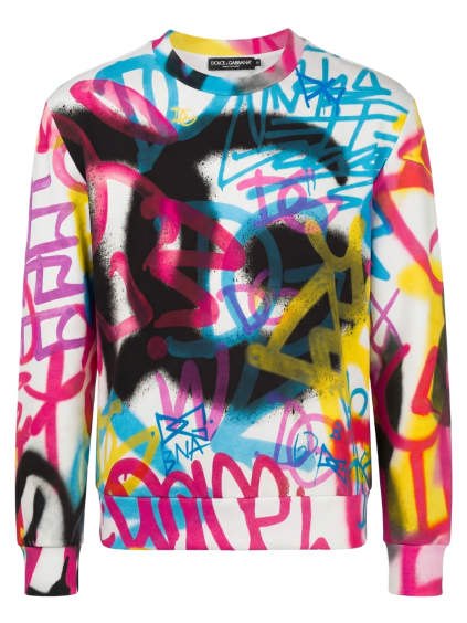 dolce gabbana graffiti multicolor mikina (1)