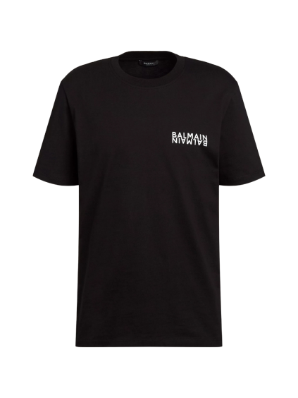 balmain mirror logo black tricko (1)