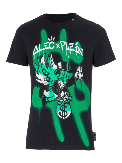 philipp plein monopoli money black S18CMTK1779PJY002N panske tricko cierne zelene (1)