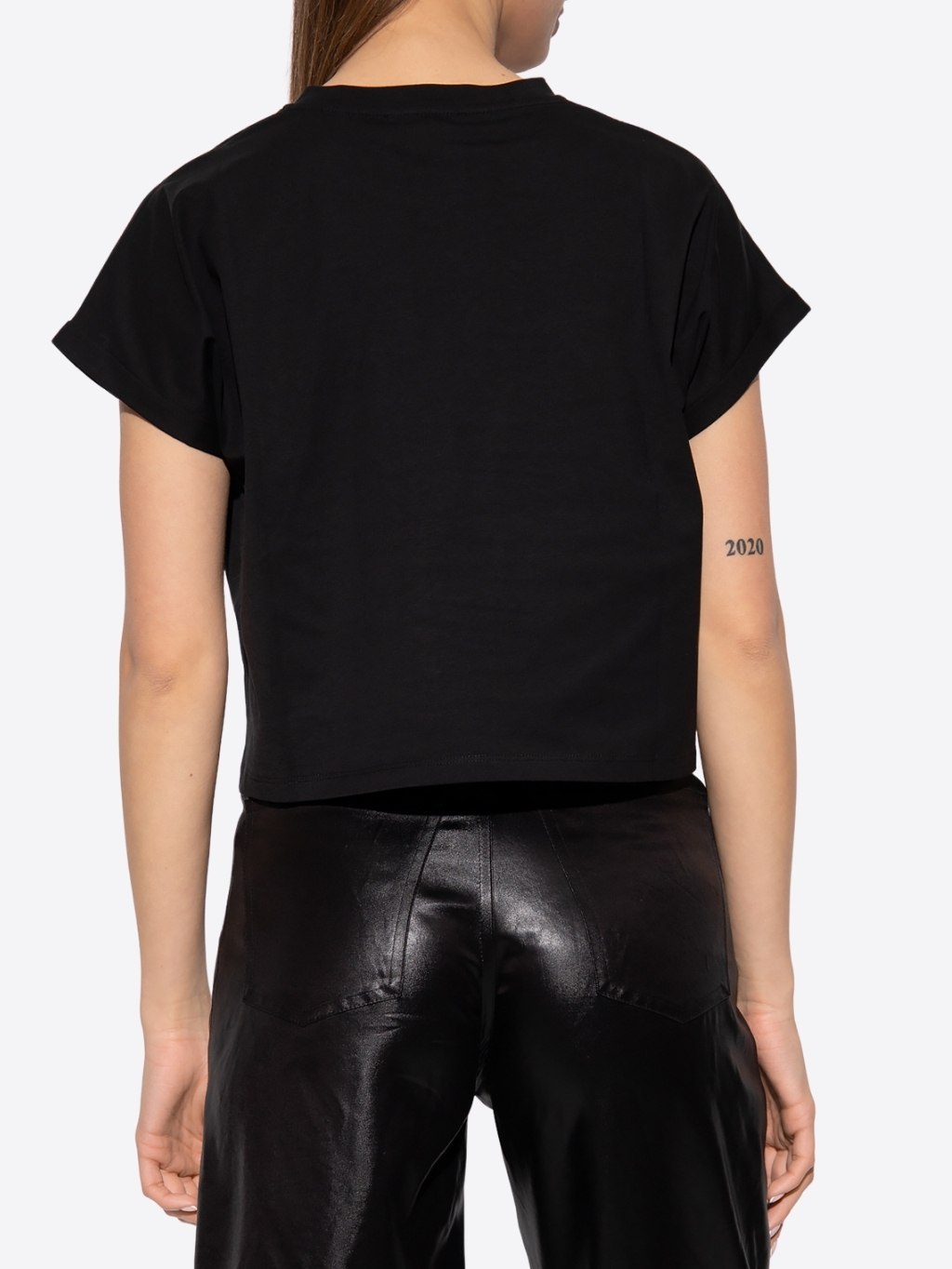 BALMAIN Paris Fit Black crop tričko Veľkosť: L – Obrázok 3