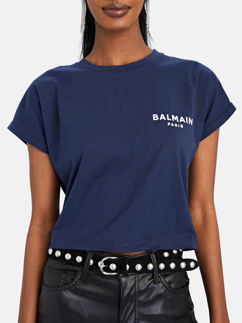 BALMAIN Paris Fit Blue crop tričko Veľkosť: L