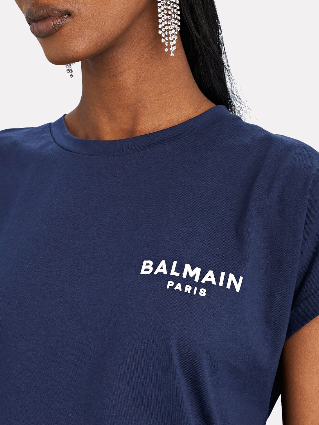 BALMAIN Paris Fit Blue crop tričko Veľkosť: S – Obrázok 4