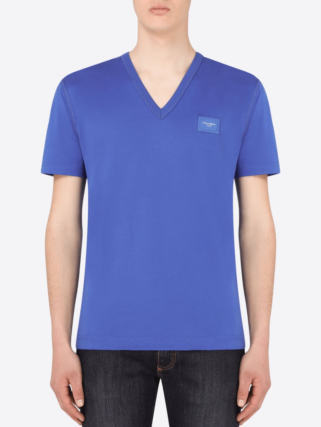 DOLCE & GABBANA Basic Blue tričko Veľkosť: XXL