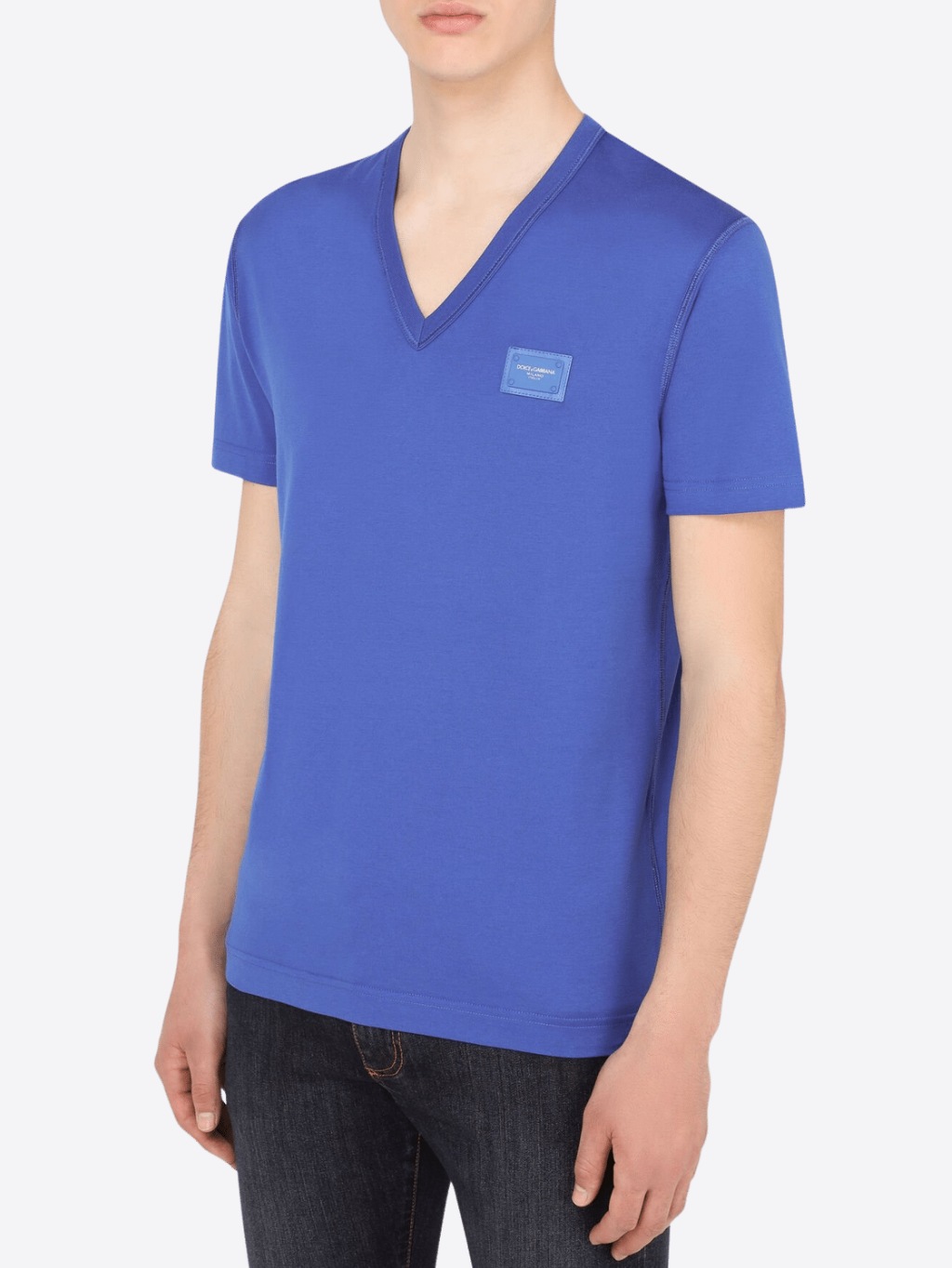 DOLCE & GABBANA Basic Blue tričko Veľkosť: L – Obrázok 3