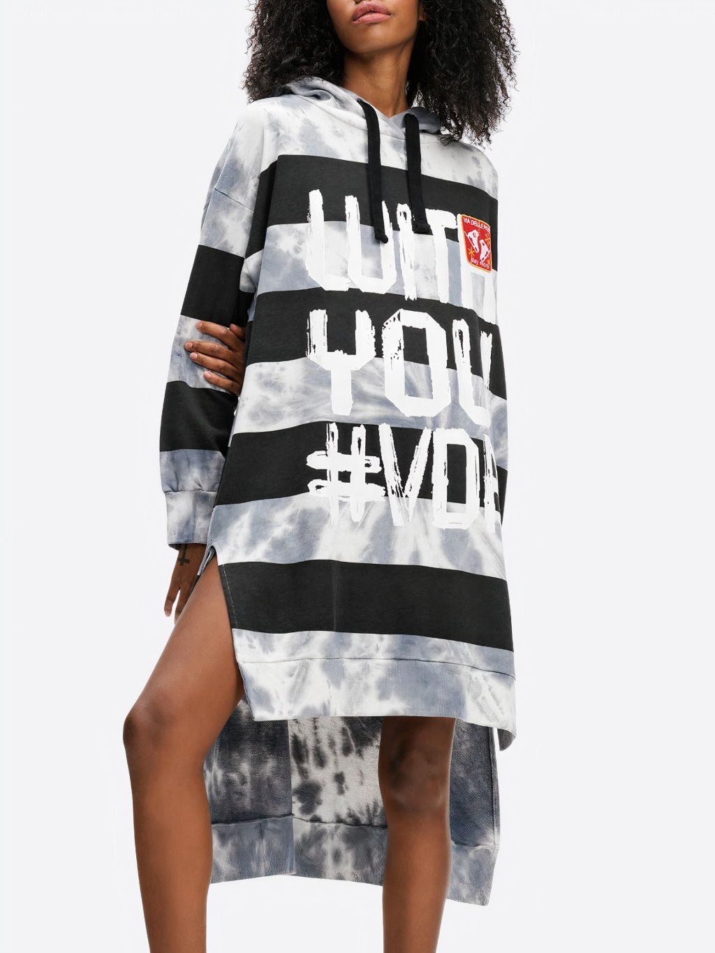 #VDR Striped Black šaty Veľkosť: L